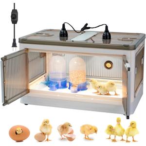 Chicken Brooder Box for Chicks Brooder Heater Chicks Warmer Brooder Plate Kit Chicken Brooder Box Tent Pen with Thermometer for 15 Ducks Bedding Indoor Quail Brooder (20x14.17x11.81 White)