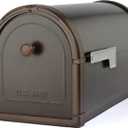 Architectural Mailboxes Bellevue Galvanized Steel Post Mount Mailbox, Compatibility Code G, 5591RZ-10, Rubbed Bronze, Large Capacity