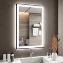 24x36 Inch LED Bathroom Mirror with Black Frame, Backlit and Front Lighted Bathroom Mirrors for Wall, Anti-Fog, Dimmable, Memory, Shatterproof, LED Vanity Mirror for Bathroom