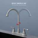 KirlystonE 2-Handle Faucet for 3-Hole Kitchen Sink, Stainless Steel Brushed Nickel Centerset Kitchen Sink Faucet for RV,Camper and Utility Sink, Brushed Nickel