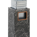 15 Gallon Black Marbling Stainless Steel Trash Can with Ashtray for Hotel Lobby