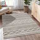 RUGSURE Washable Area Rugs 9' x 12' - 1/6 Thick - Moroccan-Inspired -Stain & Water Resistant Non-Slip - Resistant Rug for Living Room, Bedroom, Nursery, Pet & Child Friendly (Brown)