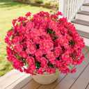 Lnoicy 16 Bundles Realistic Artificial Camellia Flowers for Outdoor, UV Resistant Faux Lifelike Fake Flowers for Home Decor, Wedding, CenterpieceRose Red