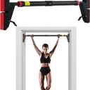 FICTOR Door Pull up Bar for Doorway, Strength Training Equipment, Adjustable Door Frame, Non-slip Chin up Bar for Home Gym, with No Screw Installation (Advanced Red-S30''-37'')