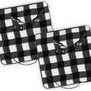 ZONETECH Black and White Plaid Warming Pad Cozy Warmth in Cold Weather,Size, Perfectly Sized for Comfort and Portability for Pets (2 PACK)