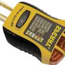 Sperry Instruments GFI6302 GFCI Outlet / Receptacle Tester, Standard 120V AC Outlets, 7 Visual Indication / Wiring Legend, Home & Professional Use, Yellow & Black