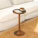 AWASEN Small Side Table, Round End Table for Small Spaces, Round Drink Accent Table Nightstand for Bedroom, Living Room, Corners, Office, Rustic Brown, 11.8 inches x 11.8 inches x 21.6 inches