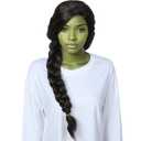 Linfairy Long Curly Wig Halloween Costume Party Cosplay Movie Wig for Women (Brown Black)