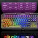 Wired Gaming Keyboard and Mouse Combo with LED Backlit,10 Dedicated Multimedia Keys, 19 Anti-ghosting Keys, Light Up Computer Keyboard, Programmable 7200 DPI RGB Mice with Software for PC Xbox PS5 PS4