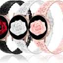 20mm Lace Silicone Watch Bands Compatible with Samsung Galaxy Watch FE/7/6/5/4 40mm 44mm, Galaxy Watch 6 Classic 43mm 47mm, Watch 5 Pro 45mm/ Watch 4 Classic 42mm 46mm/ Active 2 Strap