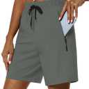 DIBAOLONG Women's Hiking Shorts Quick Dry Lightweight Summer Athletic Gym Running Shorts for Women with Zipper Pockets (Medium)