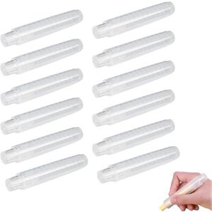 12 Pieces Chalk Holder for Teachers, Transparent Sidewalk Chalk Holder Set, Rotary and Adjustable Design, Easy To Press, Suitable for School Blackboard Painting and Writing Indoors and Outdoors