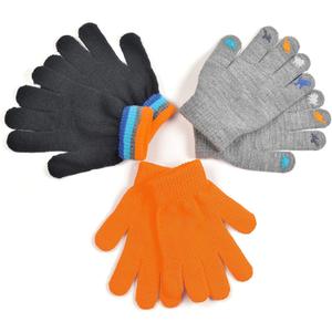 3 Pairs of Cute Dinosaur Gloves for Children, Winter Warm Full Finger Gloves, Suitable for Outdoor and Indoor Use By Boys and Girls
