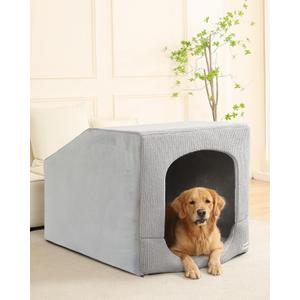 Hovicaed Indoor Dog House for Extra Large Medium Small Sized Dogs - Dog Tent with Washable Removable Cover, Pet Orthopedic Dog Cave Bed Egg-Crate Foam Cushion, Inside Dog House Large Space(XXL)