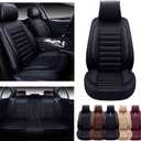 OASIS AUTO Car Seat Covers Premium Waterproof Faux Leather Cushion Universal Accessories Fit SUV Truck Sedan Automotive Vehicle Auto Interior Protector Full Set (OS-001 Black)