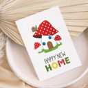 11 x New Home Card - Funny & Cute Housewarming Gift for Moving, New Apartment or New Chapter - Includes Extra Thick Envelope (Mushroom)