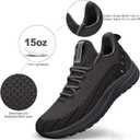 Feethit Mens Slip On Walking Shoes Blade Tennis Shoes Non Slip Running Shoes Lightweight Workout Shoes Breathable Mesh Fashion Sneakers (Black) Size 46