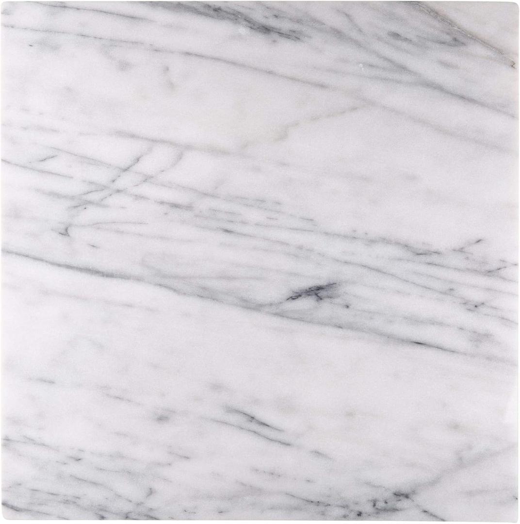 18 x 18 Inch Square Marble Cutting Board for Pastry, Dough, Chocolate and Cheese - Extra Large and Heavy 25 Pound Stone with Non Slip Rubber Feet