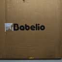 Babelio 29.7-46.5" No Bottom Bar Baby/Dog Gate for Stairs, House and Doorways, Auto Close Safety Pet Gates with Large Walk Thru Door, Hardware Mount, Black