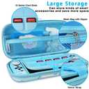 TIKOdirect Carrying Case for Switch, Cute Portable Travel Bag Accessories with Soft Protective Cover, Screen Protectors and Thumb Grip caps, Game Card Case 7in1, Blue