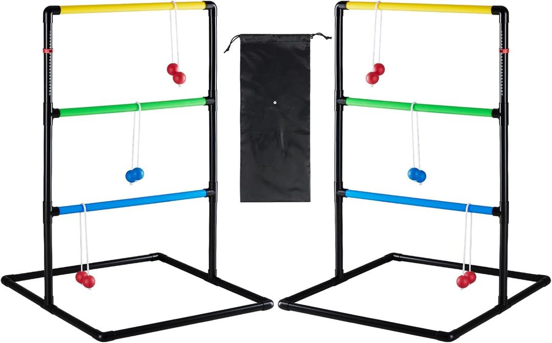NEWBULIG Ladder Toss Game, Ladderball Golf Set with Tossing Balls, Ladder Ball Games for Outdoor Lawn, Yard & Backyard for Family, Adults & Kids, Complete with 6 Bolas, Score Trackers & Carry Bag