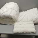 Bedsure Boho Tufted White Comforter Set Queen Size, GentleSoft 3 Pieces Boho Farmhouse Decor Bedding, Exquisite Shabby Chic Bedding for All Seasons, 1 Bed Comforter, 2 Pillow Shams, 90x90 Inches