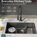 33 x 19 Inch Undermount Kitchen Sink, Black Stainless Steel Single Bowl