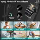 All Metal 10 Inch Rain Shower Head with Handheld Spray Combo, High Pressure Waterfall Rainfall Square Shower Heads with 16" Adjustable Extension Arm, Dual Showerhead with 3-Way Diverter, Matte Black