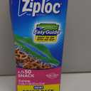 Ziploc Snack Bags with EasyGuide Texture, Small Plastic Storage Bags with Grip 'N Seal Technology, 50 Bags Total