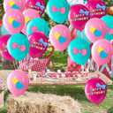36 Pcs Cartoon Cat Balloons Bow Birthday Party Latex Balloons for Kawaii Girl Birthday Party Decor