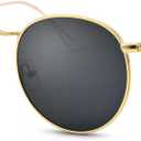 Pro Acme Round Sunglasses Glass Lens Metal Frame Retro Circle Sun Glasses for Women Men