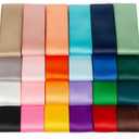 Mlurcu Satin Ribbon 1-1/2 Inch x 48Yds Assorted Colorful Wide Bulk Ribbon Pack, Double Faced Satin Ribbon Set, Thick Silk Fabric Ribbons for Crafts, Flower Bouquet, Christmas Gift Wrapping, Hair Bows