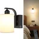 iThird Wall Sconce Battery Operated, 6000mAh Rechargeable Wall Lights with Touch Control and Remote Control, Wireless Wall Lamps for Bedroom, Black Sconces Wall Decor for Living Room Hallway