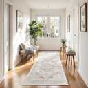 2x5 Hallway Washable Runner Rug: Machine Washable Kitchen Laundry Runner Vintage Non Slip Low-Pile Entryway Living Room Floor Mat Stain Resistance Indoor Floor Carpet for Entrance Living RoomBridge