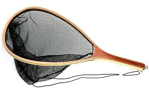 Fishing Landing Net Wooden Handle Fly Trout Net Mesh Catcher Collapsible Fishing Tools Portable Landing Dip Net Fishing Net