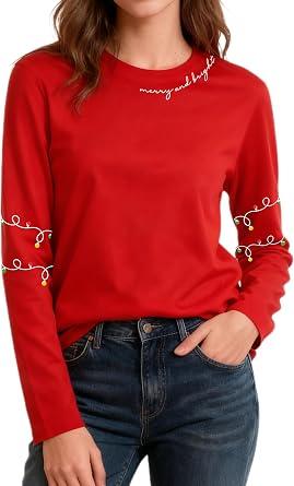 Christmas Long Sleeve, Red, Size M