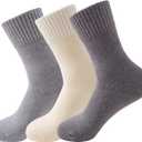 Womens Cozy Crew Socks Winter Knit Thick Soft Casual Calf Socks for Girl 3 Pairs Size 5-10