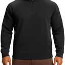 Project Titan Men's Quarter Zip Pullover Sweatshirts Fleece Sweatshirt Stand Collar Long Sleeve Shirt with Side Pockets, XL