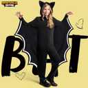 Spooktacular Creations Halloween Kid Bat Costume Glow in the Dark, Bat Wings Costume, Black Jumpsuit for Boy, Girls (Black)
