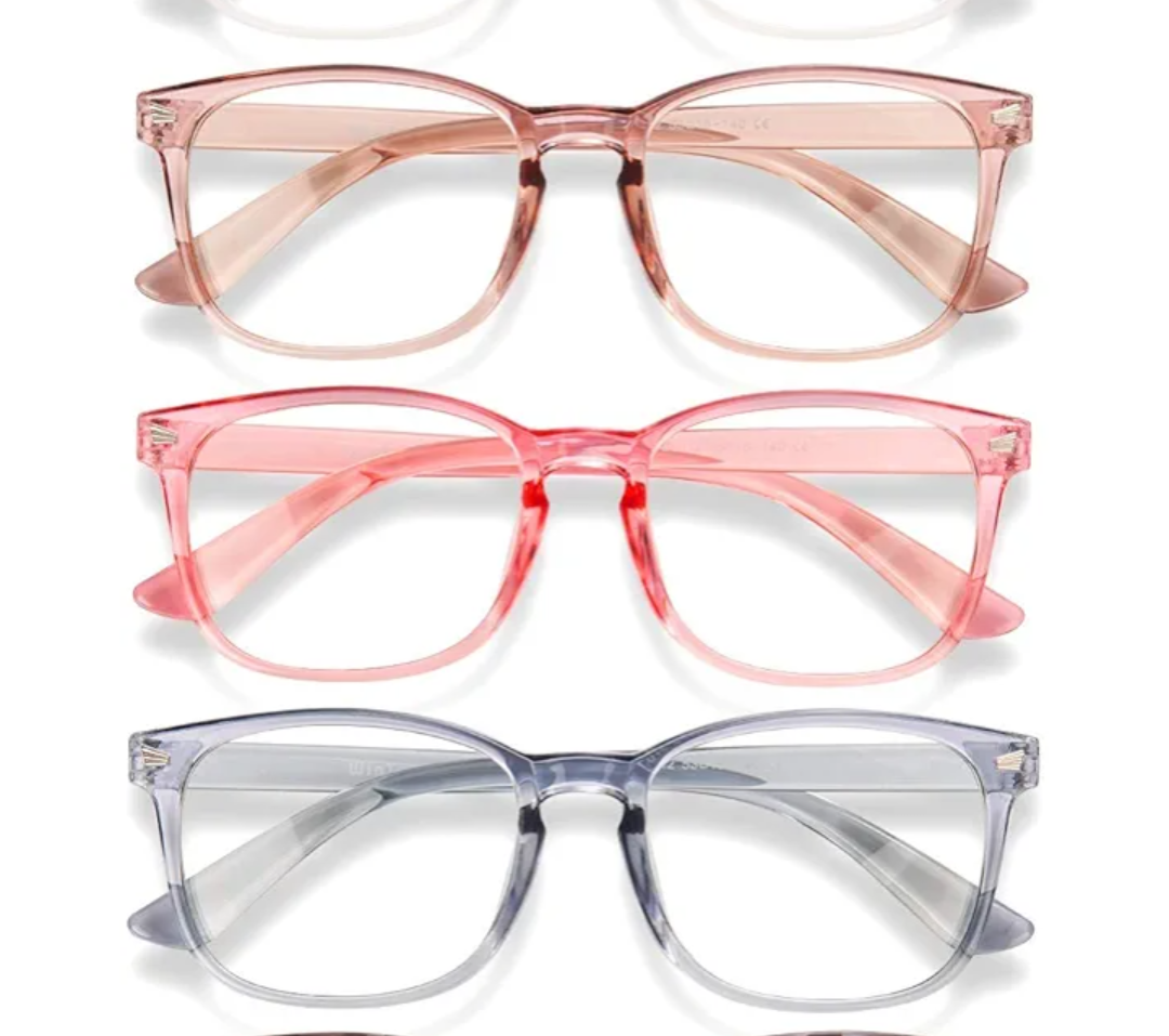 Gaoye Stylish Blue Light Glasses for Woman - Computer Glasses 99% Blue Light Blocking - Lightweight TR90 Frames - 3 pack