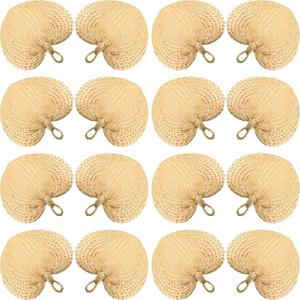 Chunful 15 Pieces Raffia Hand Fan Wedding Woven Fans Natural Palm Leaf Manual Handheld Fan Bulk for Wedding Summer Cooling Supplies Farmhouse Wall Decor Party Favors