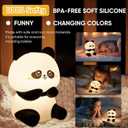 TLAOTNIY Squishy Cute Panda Night Light,Voice Controlled Light with 4 Color Modes Soft Silicone USB Charging Panda Lamp for Kids Room,Novelty Animal Night Lamp for Decor (C-1pack)