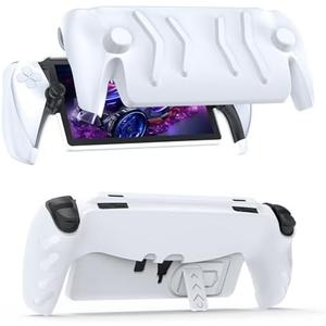 JOYTORN Full Protective Case Cover Compatible with PlayStation Portal Remote Player,PS5 Portal Case with Detachable Front Shell,Frosted Anti-Slip Handheld Design(White)