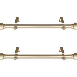 1 inch Side Curtain Rod 12-20 inch (Set of 2) - Gold