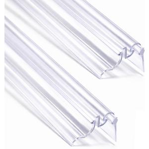 Hicarer 2 Pcs 36" Framed Shower Door Replacement Drip Rail with Vinyl Sweep, PVC Shower Glazing Spline Adapter Slot Width Is 7/32" Door Sweep Replacement Are Used to Block Water