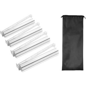 Mahjong Racks with Pushers Set of 4, Clear Acrylic All-in-One Tile Rack & Pusher Combo, Modern American/Chinese Mahjong Accessories with Storage Bag (4 Clear)