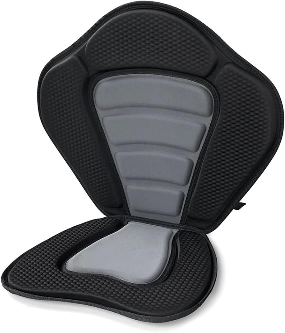 Kayak Deluxe Padded Kayak Boat Seat Soft Antiskid Padded Base High Backrest Adjustable Kayak Cushion with Backrest for Kayaks Canoes (Color : Black)