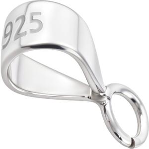 1 Pcs Pendant Clasp for Necklace, Necklace Pendant Clasp, 925 Sterling Silver Jewelry Making Supplies, Bails for Jewelry Making, Bracelet (Silver, Lateral Open Ring)