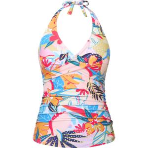 Tempt Me Womens Tankini Top Halter Tummy Control Swim Tops Only Twist Front V Neck Bathing Suit No Bottom (Colorful Floral), M