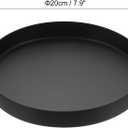 Uxcell Stainless Steel Decorative Tray 7.9" Round Serving Tray Metal Decorative Plate for Jewelry, Makeup, Candle, Kitchen Tableware, Black